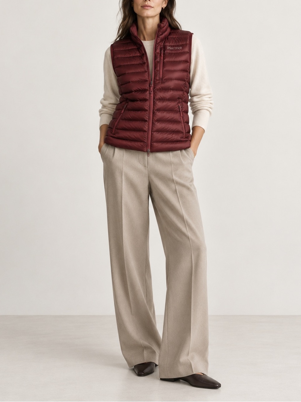 Marmot Women's Burgundy Quilted Packable Vest Size S